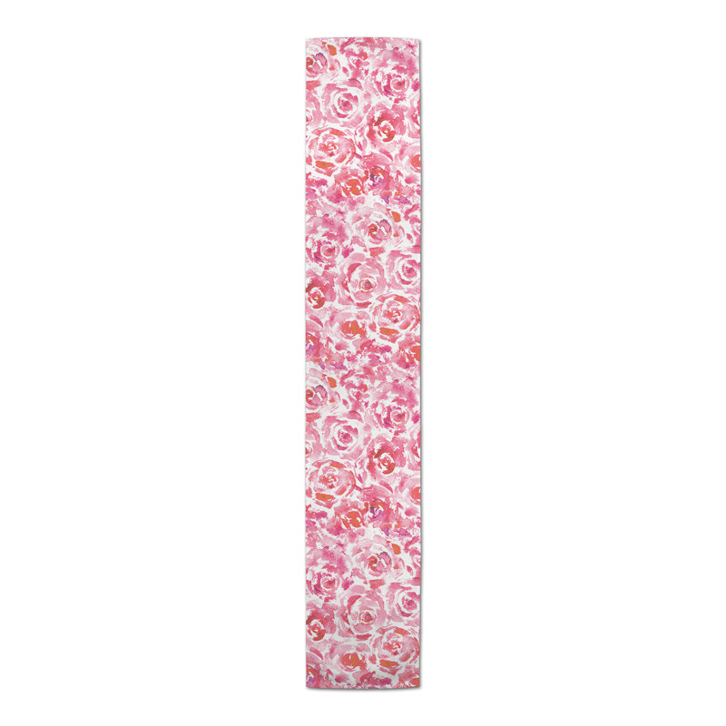 Arousa Rectangle Floral Polyester Table Runner, 16" D x 90" L