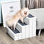 White 3 Step Wooden Pet Stairs Ramp, Non Slip For Small Dogs, Cats And Dogs -