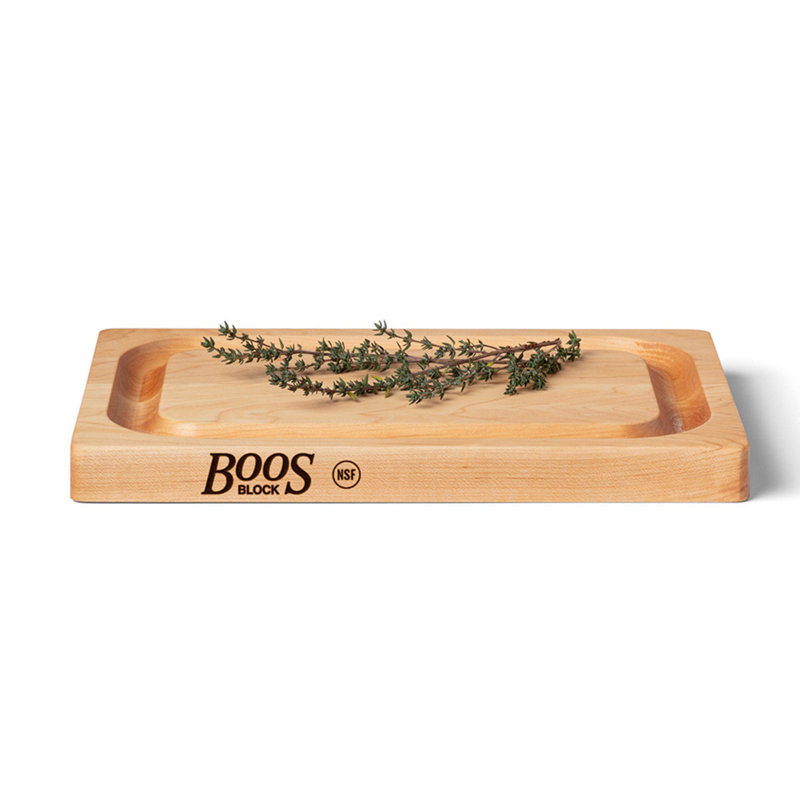 John Boos Chop N Slice Large Maple Wood Edge Grain Cutting Board, 12"x8"x1.25", 12" x 8"