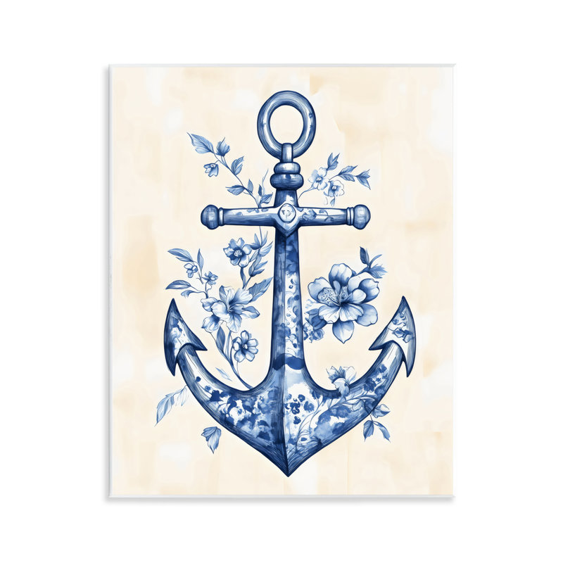 "Blue Floral Life", plaque murale d'ancrage par Arlington Prints