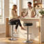 Swivel Upholstered Adjustable Height Bar Stool-723870820