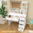 Makeup Vanity Desk With Mirror & Led Lights, 5 Drawers