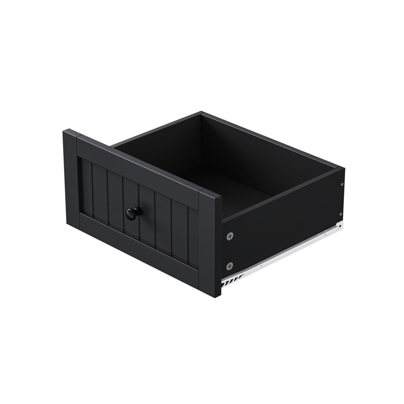 48 Inch Large Kitchen Island With Drop Leaf (Not Include Stools), Black