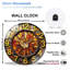 Horloge murale rétro en verre coloré 12 po