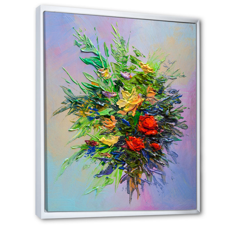 Reproduction d'art sur toile, "Life style" rouge et vert, H 20 po x l 12 po x P 1 po, Cadre flottant blanc