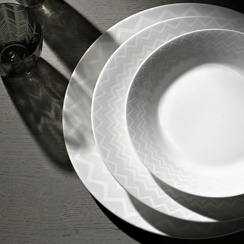 Missoni Charger Plate ZIG ZAG  White Diam. 12.5"