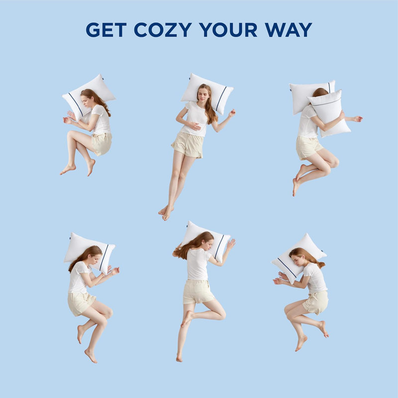 Bedsure Breathable Pillows For Sleeping With Decoration Strip, For Side, Back Or Stomach Sleepers