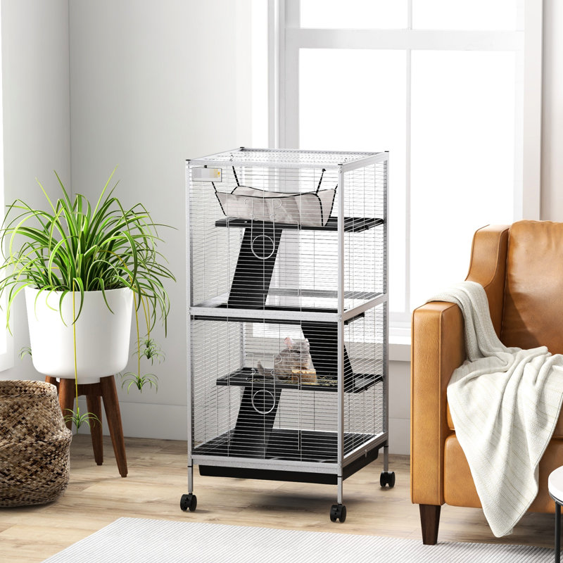 Abri roulant blanc en métal pour petits animaux - 4, avec et plateau amovible pour furets, cage Chinchillas blanc, magnifiques chinchillas, planeurs à sucre, 4, désinfectant