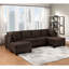 Chaise sans accoudoirs de style contemporain avec revêtement en tissu de café noir et dossier en lin-1149354641-1149354671