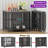Large Foldable Dog Crate Furniture, Assembly-Free Dog Crate With Adjustable Bowls And Name Tag For Small, Medium, Large Dog-38372363-61016003
