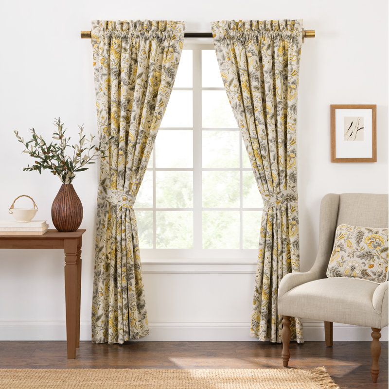 Regency Cotton Blend Room Darkening Curtain Pair, 48" W x 96" L, Gray