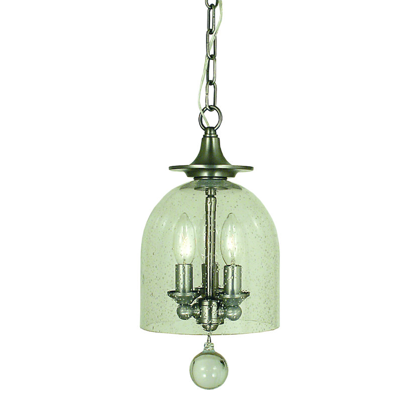Luminaire pour dôme 3 lumières unique Goff, H 14 po x l 7 po x P 7 po, Nickel brossé