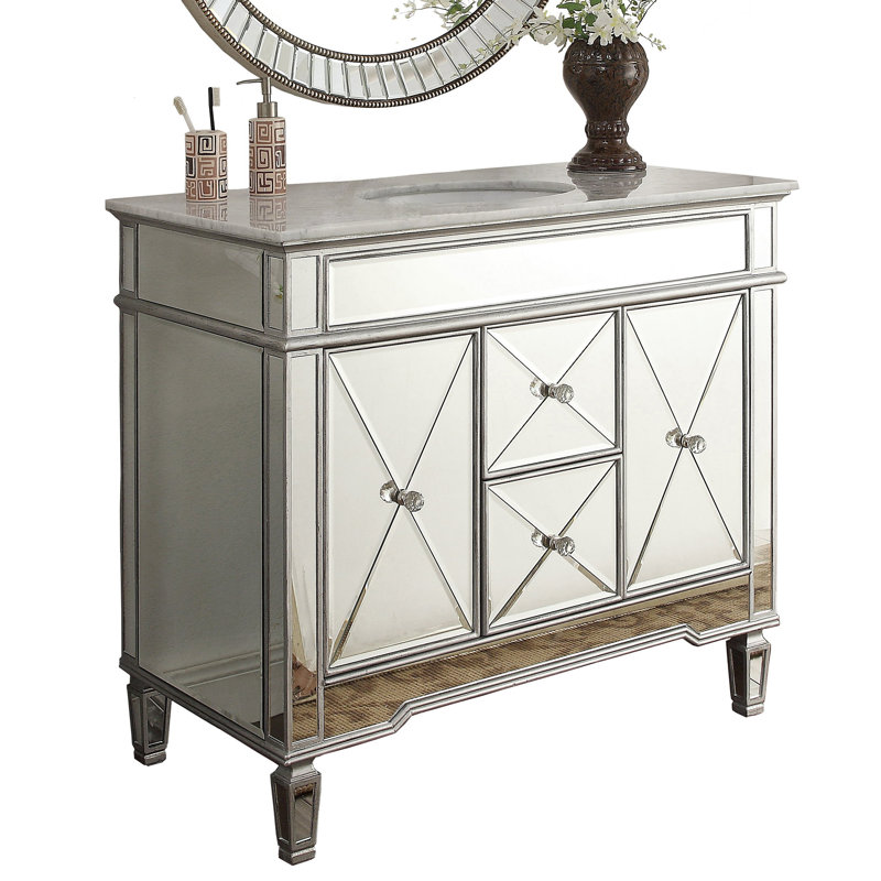 Ensemble de meuble-lavabo de salle de bain simple avec miroir 40 po palmire Arango