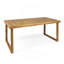 Table de salle à manger d'extérieur en bois d'acacia de 69 po, finition sablée naturelle