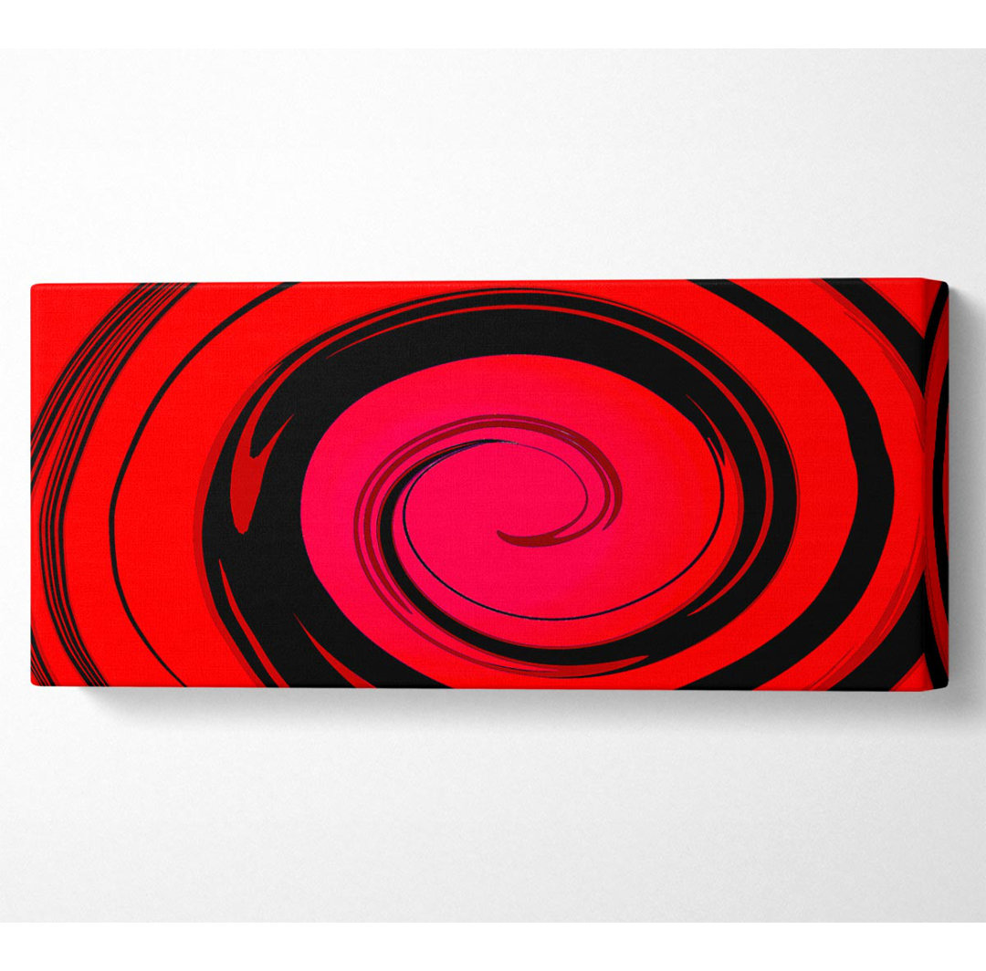 Red Liquid Swirl - Panorama-Kunstdrucke auf Leinwand gewickelt