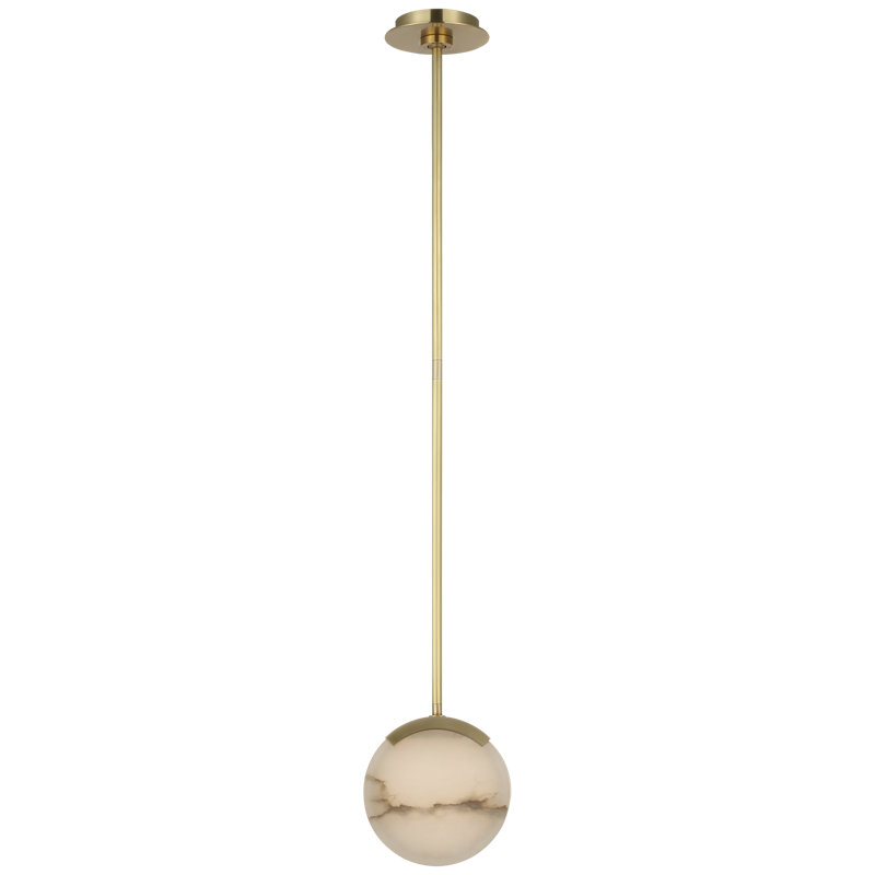 Kelly Wearstler Melange 7" Pendant in Antique-Burnished Brass with Alabaster, Antique-Burnished Brass