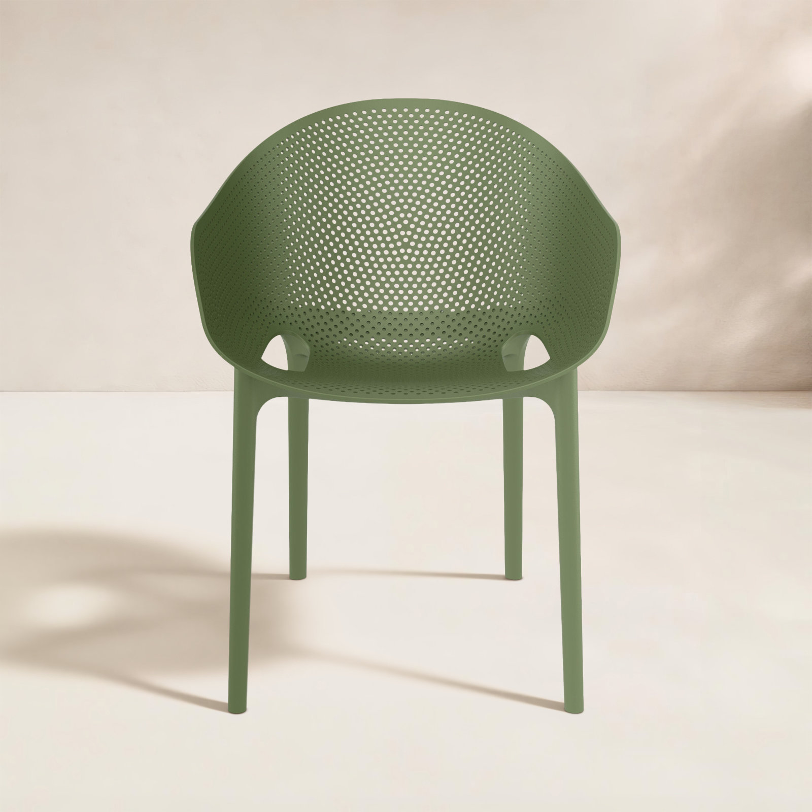 Farrah Stackable Patio Armchair, Olive Green