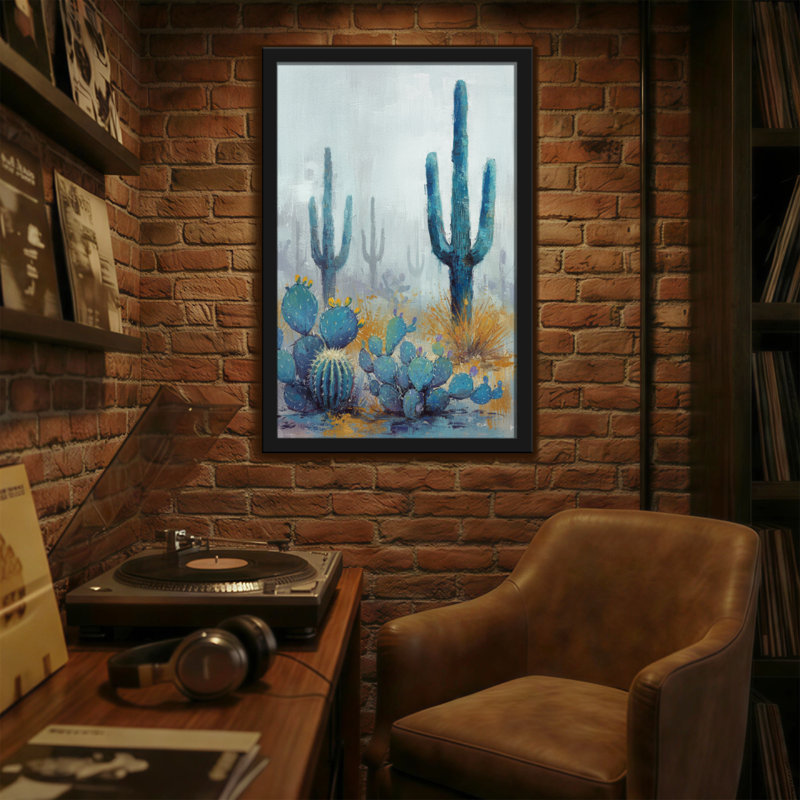 Plantes et fleurs, paysage de cactus du désert, reproduction d'art sur toile, H 36 po x l 24 po