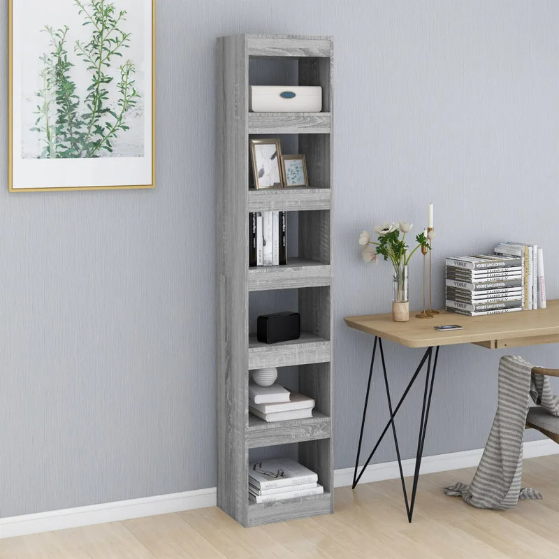 Garneta Bookcase, (4 Shelves) 198cmH x 40cmW x 30cmD, Sonoma Grey