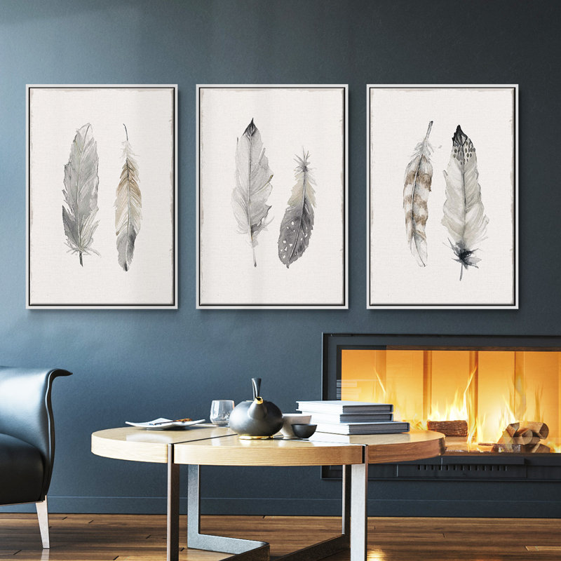 «Flight Of Fancy I», 3 pièces, H 27 po x l 54 po, Blanc