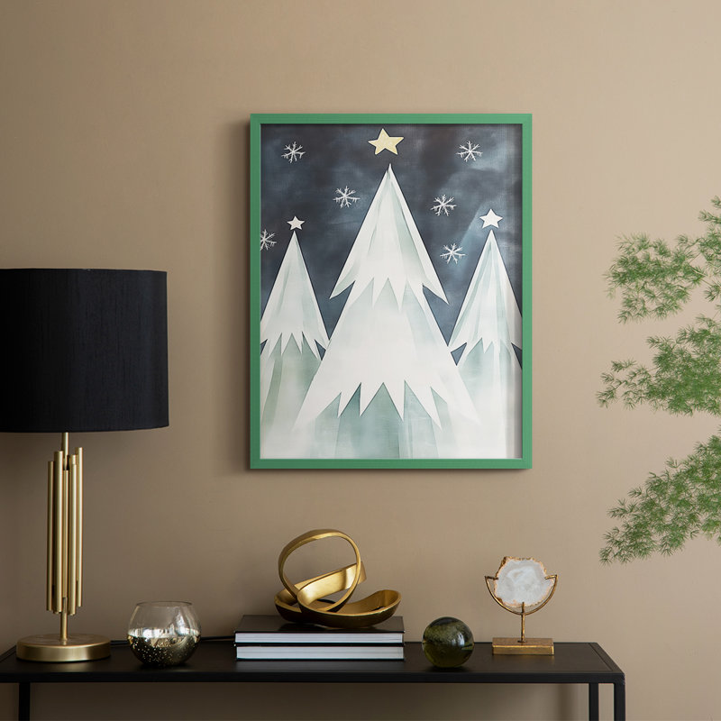 «Christmas Holiday Art DCCCLXVI», reproduction d'art encadrée - bois massif, H 11 po x l 9 po, Vert