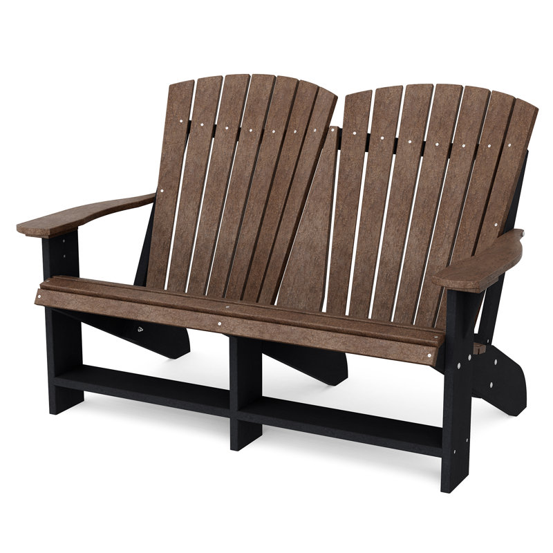 Heritage Double Adirondack Chair, Tudor Brown/Black
