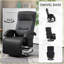 Fauteuils inclinables, fauteuil inclinable pivotant moderne avec dossier réglable à 135 ° HOMcom Repose-pieds | Noir | Polyuréthane