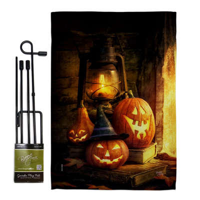 Double Sided 18.5'' H x 13'' W Polyester Halloween Flag Set
