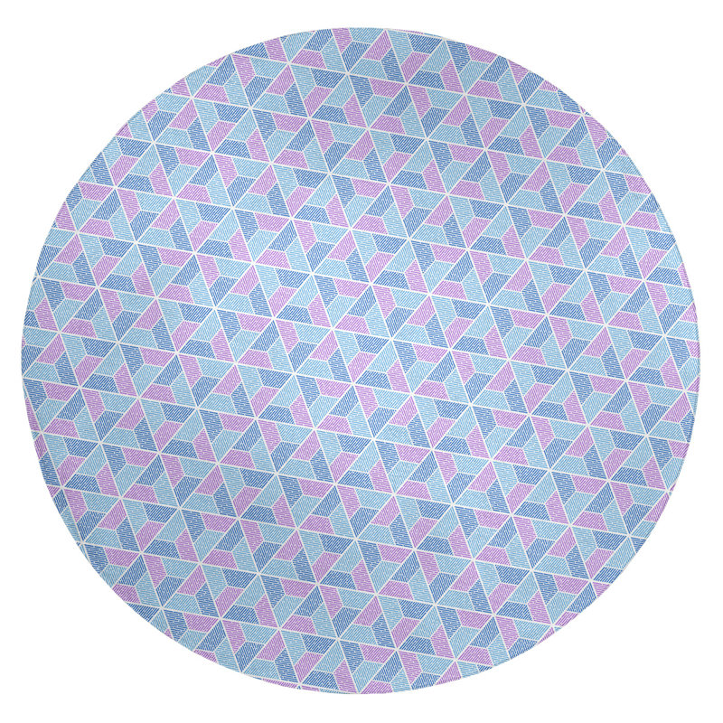 Chenille Geometric Indoor Rug, Round 5'