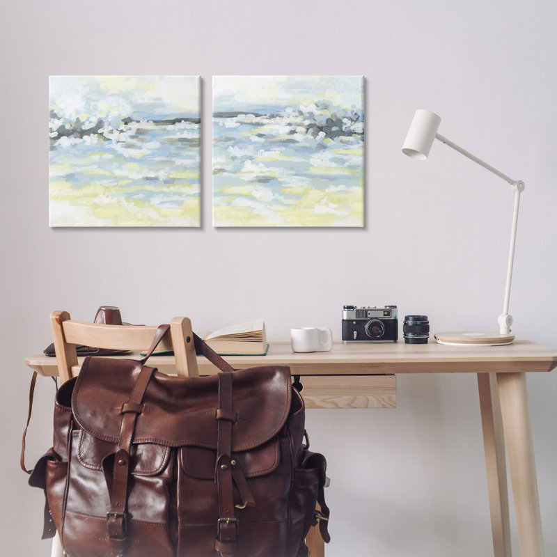 "Abstract Citrus Surf", ensemble d'art mural sur toile 2 pièces, design par June Erica Vess, H 17 po x l 34 po