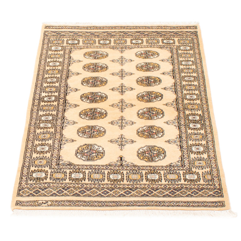 Tapis unique en laine noué à la main Bokhara Peshawar 3 pi 2 po x 5 pi 1 po