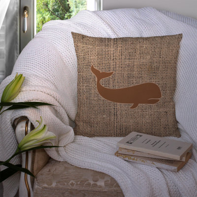 Coussin décoratif intérieur/extérieur en toile jute baleine