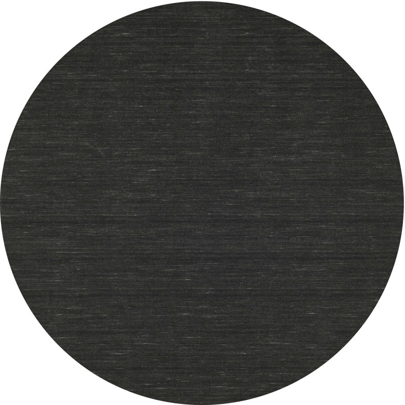 Tapis contemporain noir, Rond 5 pi