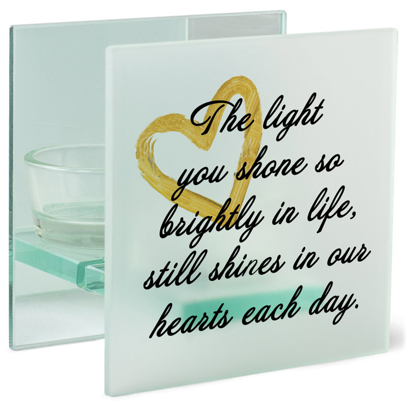 4'' H Glass Tabletop Tealight Holder with Candle Included