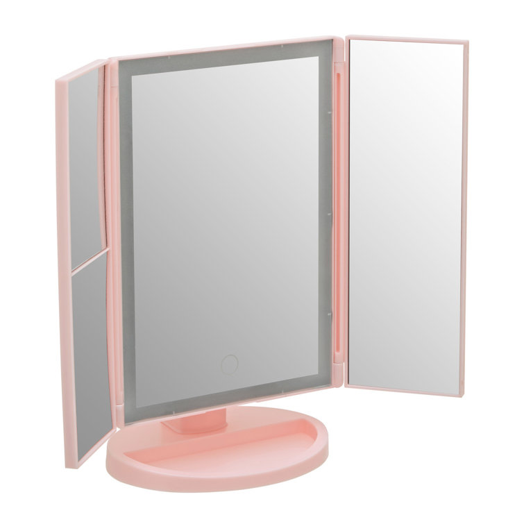 Auben Lighted Plastic Framed Freestanding Makeup Mirror