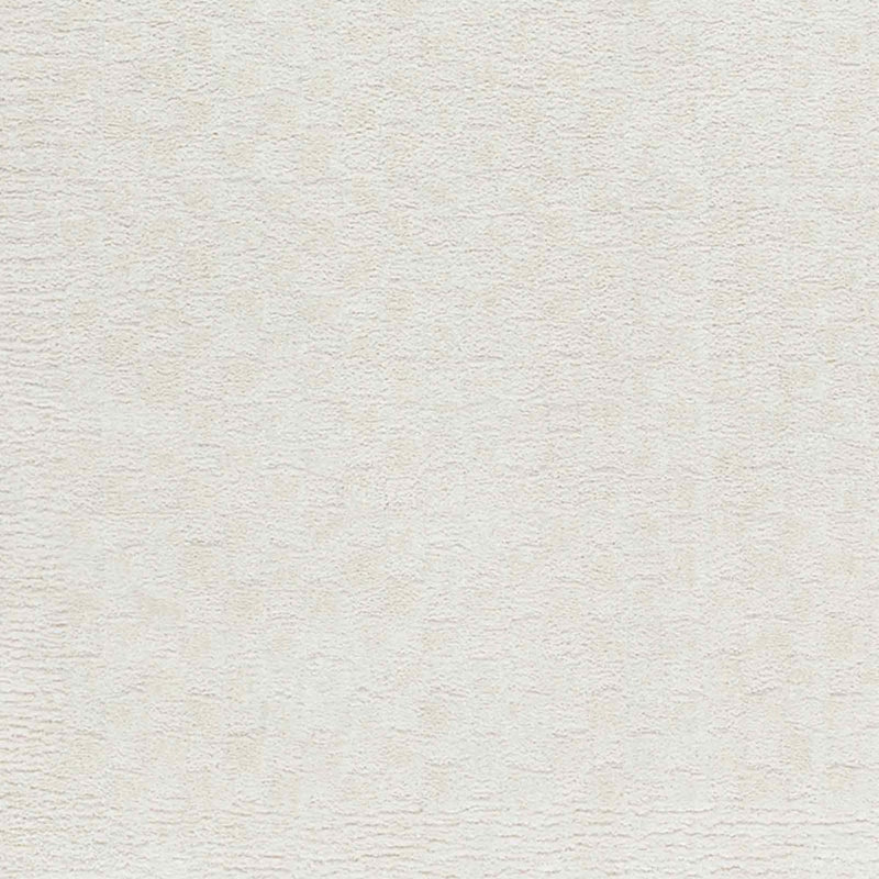 Off White Modern Shaggy Rug, Bordered Chequered Easy to Clean Rug For Living Room, Dining Room, Bedroom