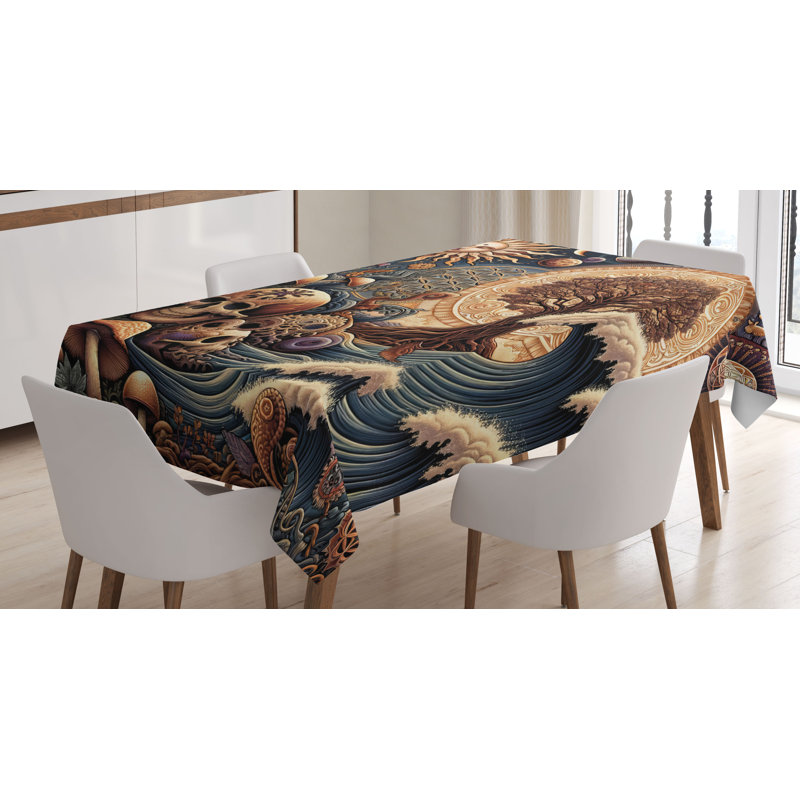Lynna Rectangle No Pattern Microfiber Tablecloth, 90" Rectangle