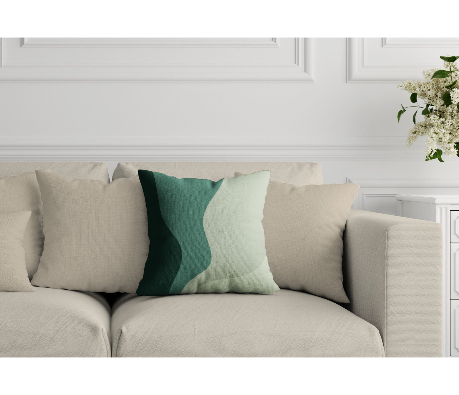 Bunko Ombre Indoor/Outdoor Throw Pillow, 19" x 19", Emerald, Square