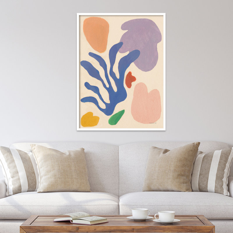 «Honoring Matisse Warm» par Danhui Naiframed, reproduction d'art, Cadre blanc, H 41 po x l 31 po