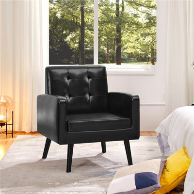 Bakhyt Tufted  Armchair with Solid Wood Leg