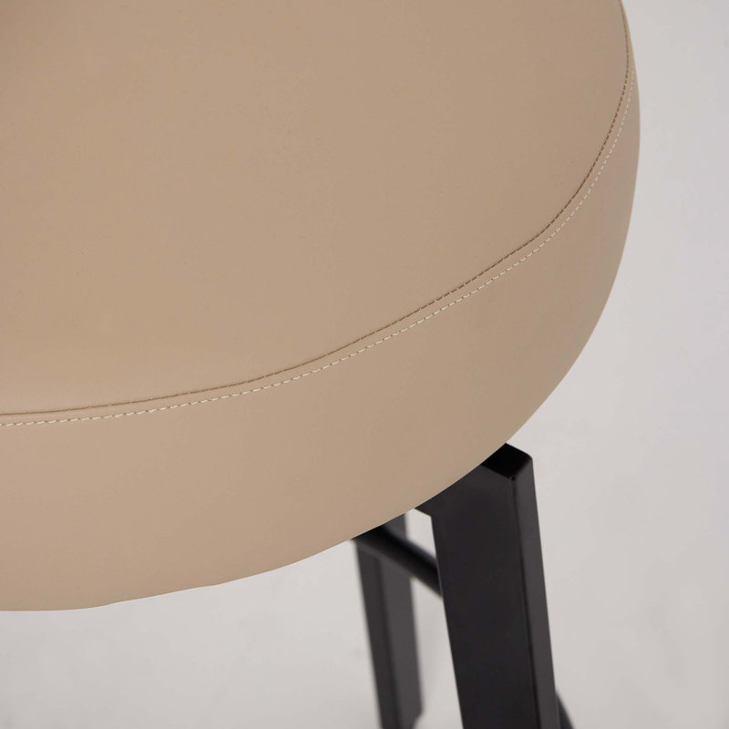Clermont Stool, Cream Latte Seat/Matte Black Frame, Counter Stool (25" Seat Height)