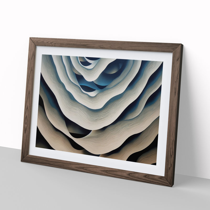 Fantastic Modern Abstract - Single Picture Frame Print, 34cm H x 46cm W x 2cm D, Walnut Framed