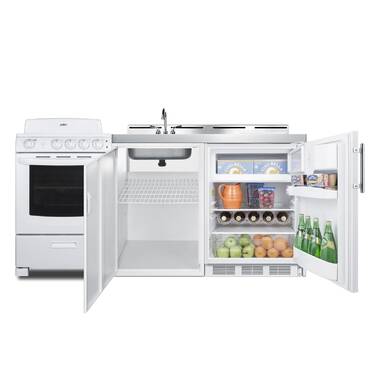 Summit ACK63ELSTB 63 Wide All-in-One Kitchenette with Electric Range