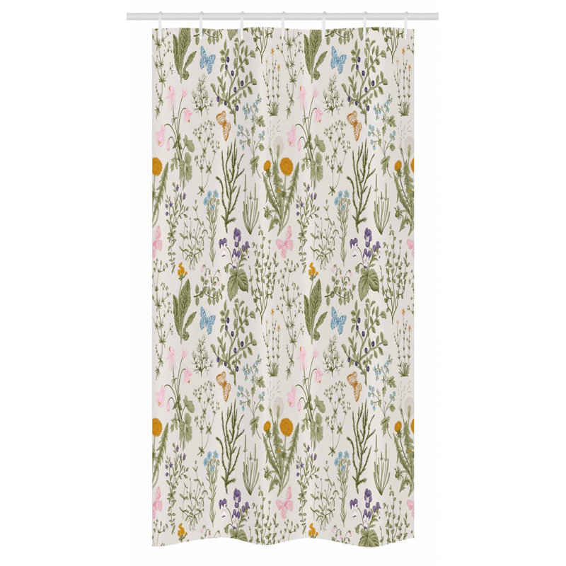 Floral Shower Curtain with Hooks Included, 36" W x 72" L