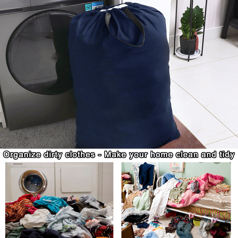 Sac à linge en tissu, Bleu marine