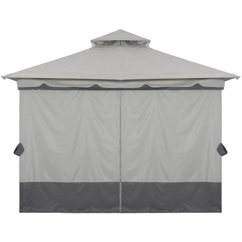 Steel Patio The Soft Roof Gazebos, 11 Ft. W X 11 Ft. D, Dark Gray