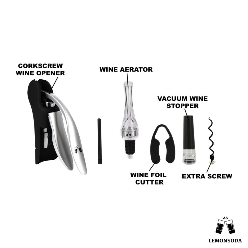 LEMONSODA 6-Piece Metal Wine Bottle Opener Set