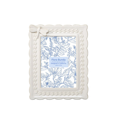 White Ceramic Embossed Picture Frame