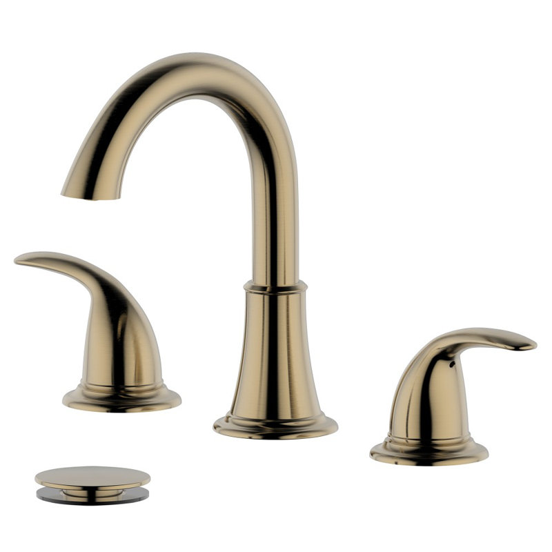 Robinet de salle de bain espacé avec ensemble de drain Karmel, Or