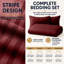 Haffa Microfiber Striped Duvet Cover Set with Pillowcases Included-122105732-122105734